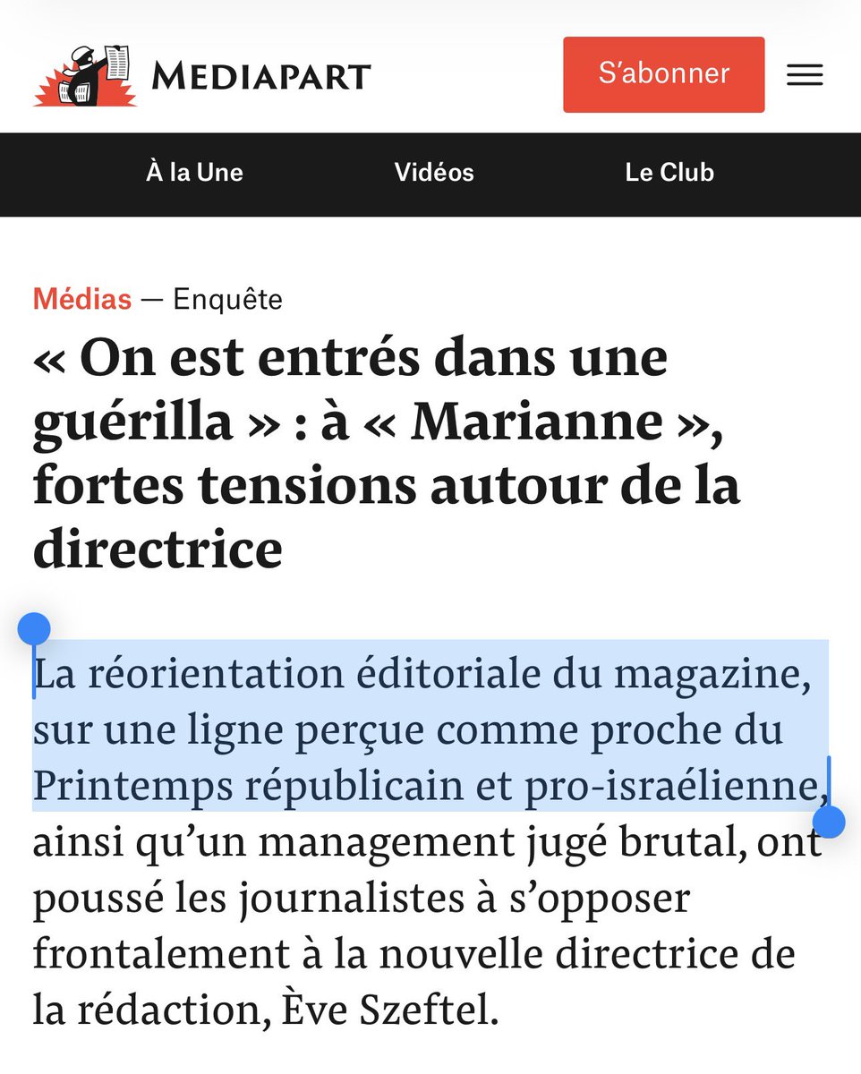 <a href="/MarianneleMag/">Marianne</a> Marianne et sa directrice Ève Szeftel, une longue histoire de compromission et de soutien a Israël