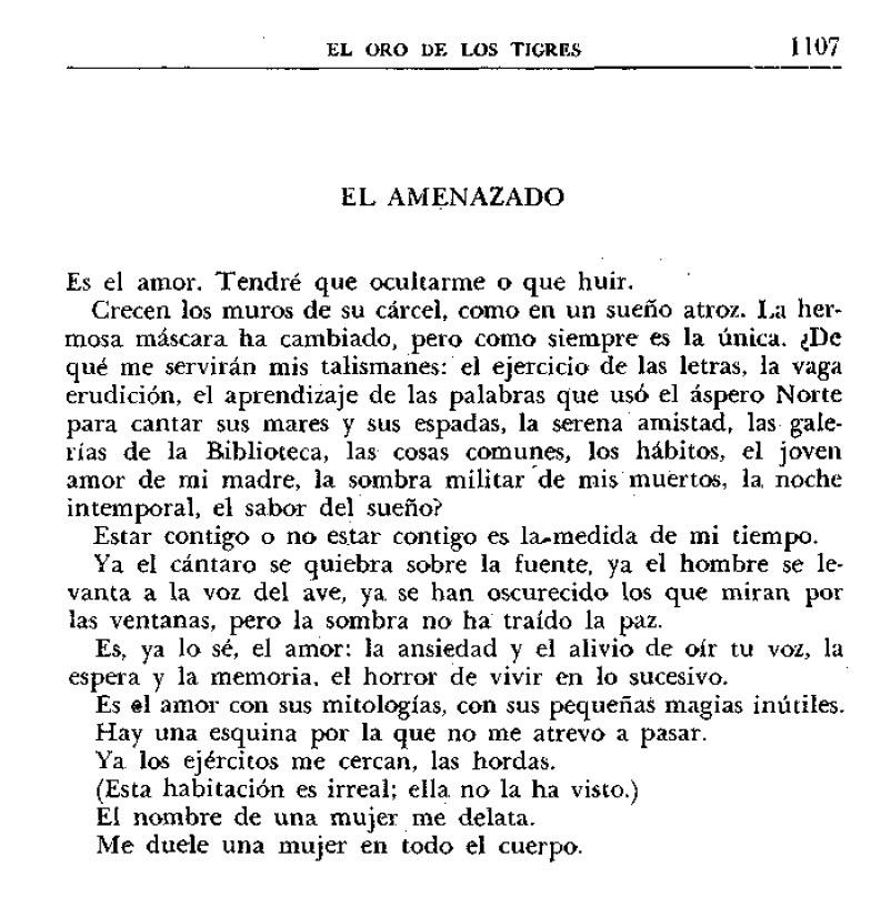 Borges un rato antes de escribir "El amenazado"