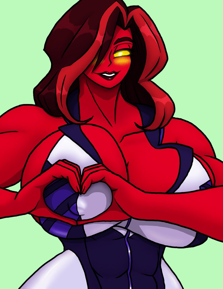 DarkslagG1's tweet photo. Heart Shaped Boob trend but with Betty Ross / Red She-Hulk.
#RedSheHulk #SheHulk #marvelfanart #MarvelRivals #Shulkie https://t.co/OXjveIV75P