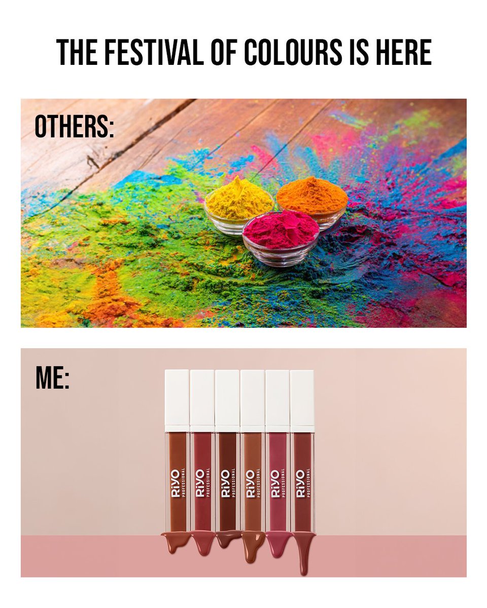 Riyoherbsindia's tweet photo. The festival of colours is here… 🌈✨

Others play with gulal.
Me? I play with shades that stay. 💄

#HoliVibes #FestivalOfColours #MakeupLovers #GlossyLips #BeautyTrend #SpringGlam #RiyoHerbs #FestiveLook https://t.co/Vcpax7mrfw