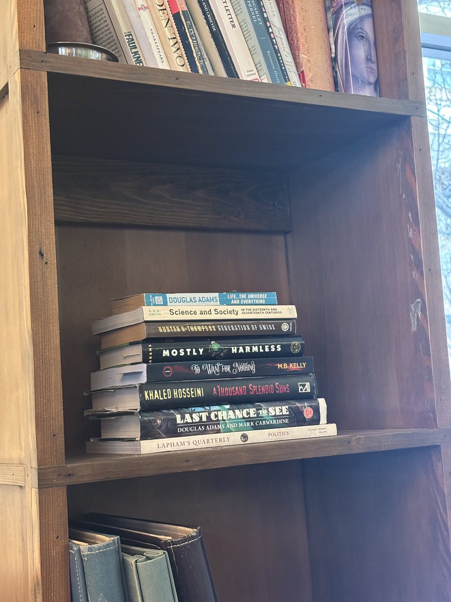 Time for my weekly writing date. Also found the copy of my book I gifted them out on their bookshelf.