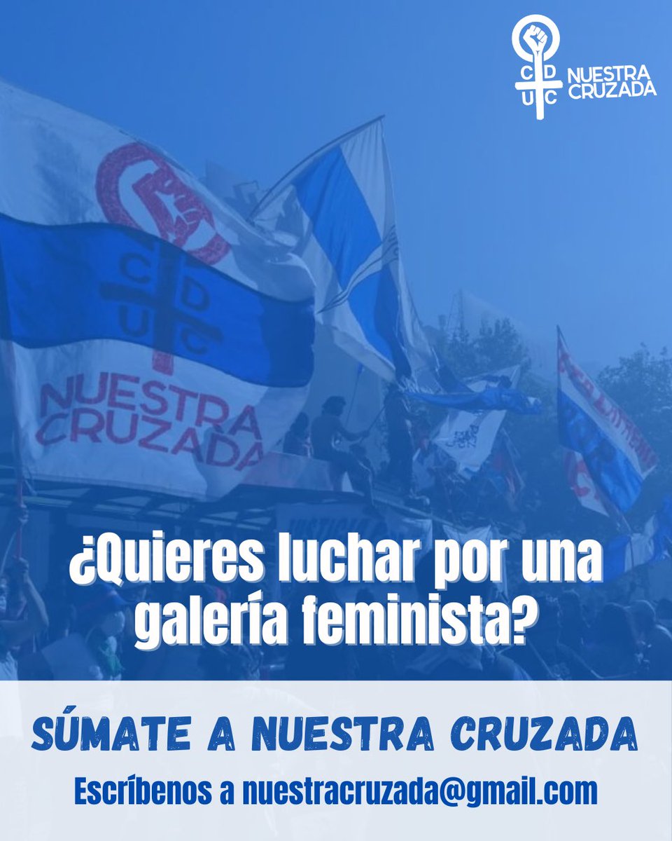 📣 ¡Súmate a Nuestra Cruzada! Abrimos proceso de incorporación para quienes quieran ser parte de este espacio colectivo 💙🤍

Si te motiva ser parte, escríbenos a nuestracruzada@gmail.com contándonos por qué quieres integrar la agrupación.
 ¡Te contactaremos!

#LasCruzadas