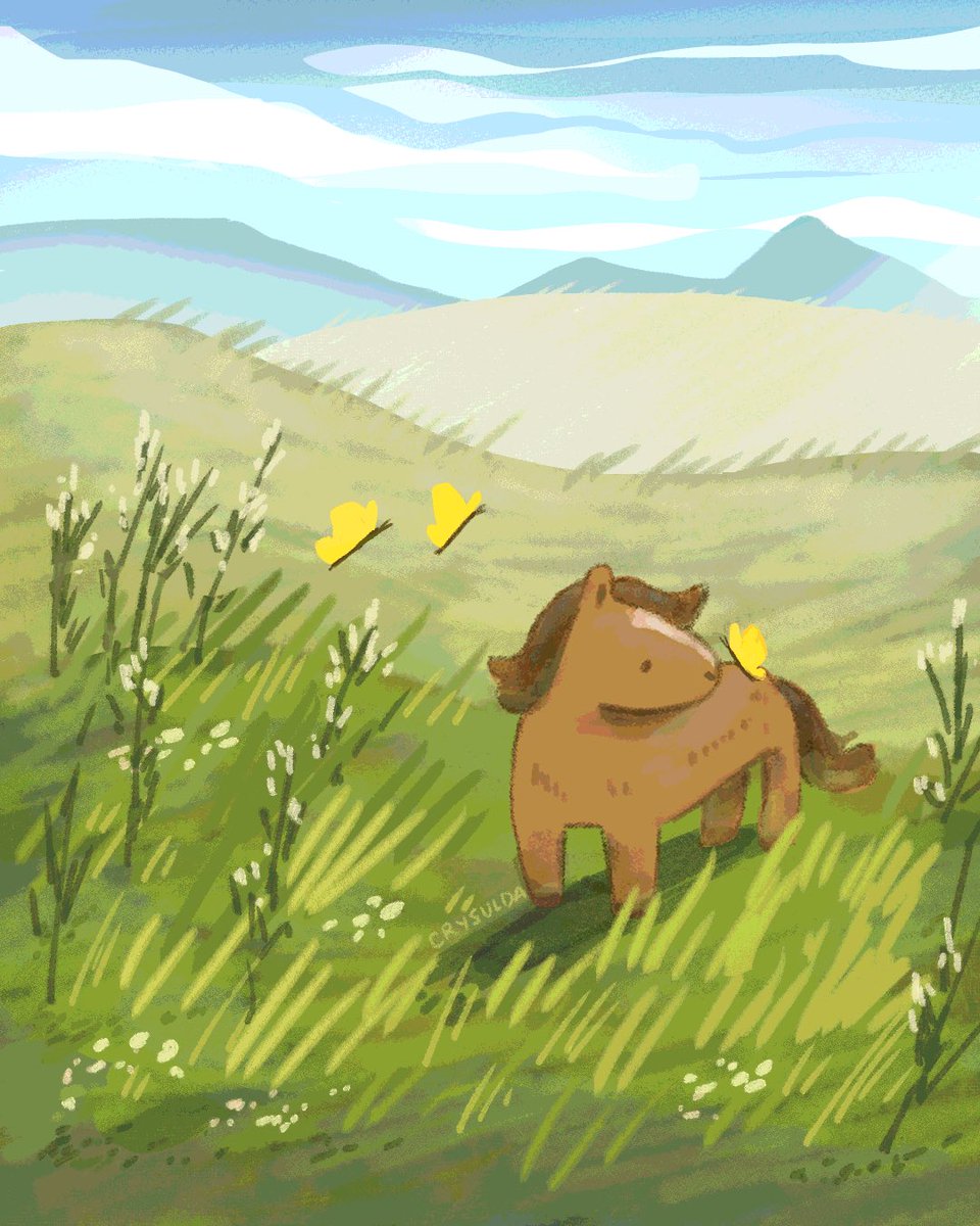 another horse drawing since its horse year and it’s starting to get a bit warmer here hehe :3