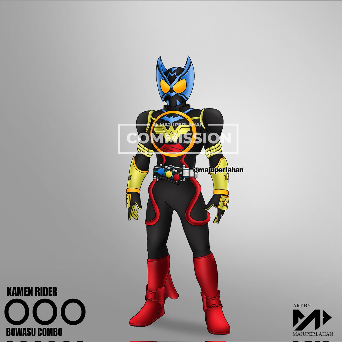 majuperlahan's tweet photo. Kamen Rider OOO BoWaSu combo
Commission work for @Potahtwah

#Commission #Commissionopen #comissionart #commission_art #ArtistOnX #artist https://t.co/TFDt7JK4tm