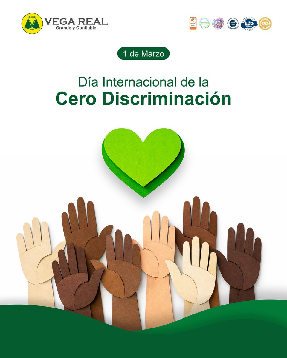 En el Día Internacional de la Cero Discriminación, Vega Real sostiene que la igualdad y el respeto son los pilares que construyen una sociedad más justa y equitativa, donde cada asociado y cada comunidad, tienen las mismas oportunidades de crecer sin barreras.💚