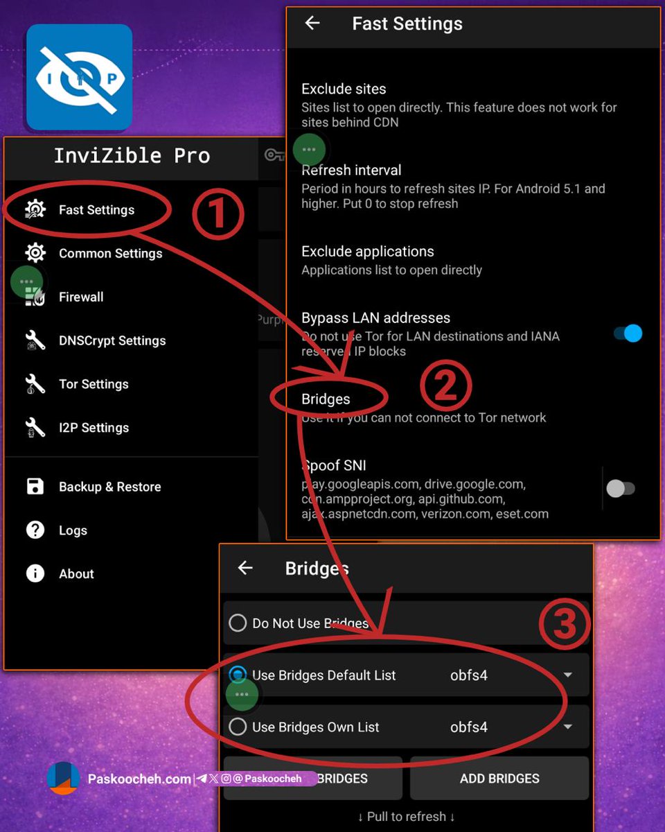 🔴فیلترشکن Invizible pro با قابلیت اضافه کردن پل به کاربران اجازه می‌دهد ...