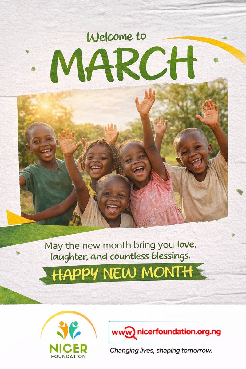nicer_fdn's tweet photo. Happy New Month 

May the month of March march us Forward in every area of our lives. https://t.co/k61bN5koh1