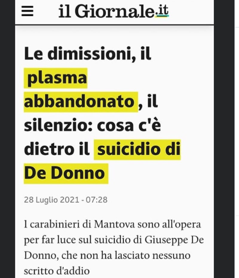 Erinni15's tweet image. 2021 Le dimissioni, il plasma abbandonato, il silenzio: cosa c'è dietro il suicidio di #DeDonno

#covid #coronavirus #vaccinocovid