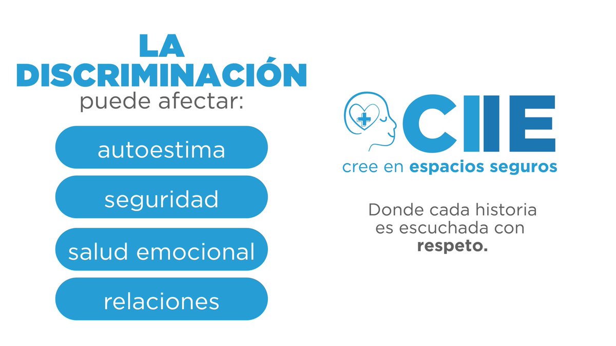 CIIESV's tweet photo. La discriminación no siempre es evidente. A veces se disfraza de broma, de comentario casual o de costumbre. Pero el impacto emocional puede ser profundo y duradero.
Hablarlo, reconocerlo y sanar también es parte del bienestar psicológico.

Agenda tu cita con nosotros. 🫂🩵 https://t.co/iuD4WOWdDU
