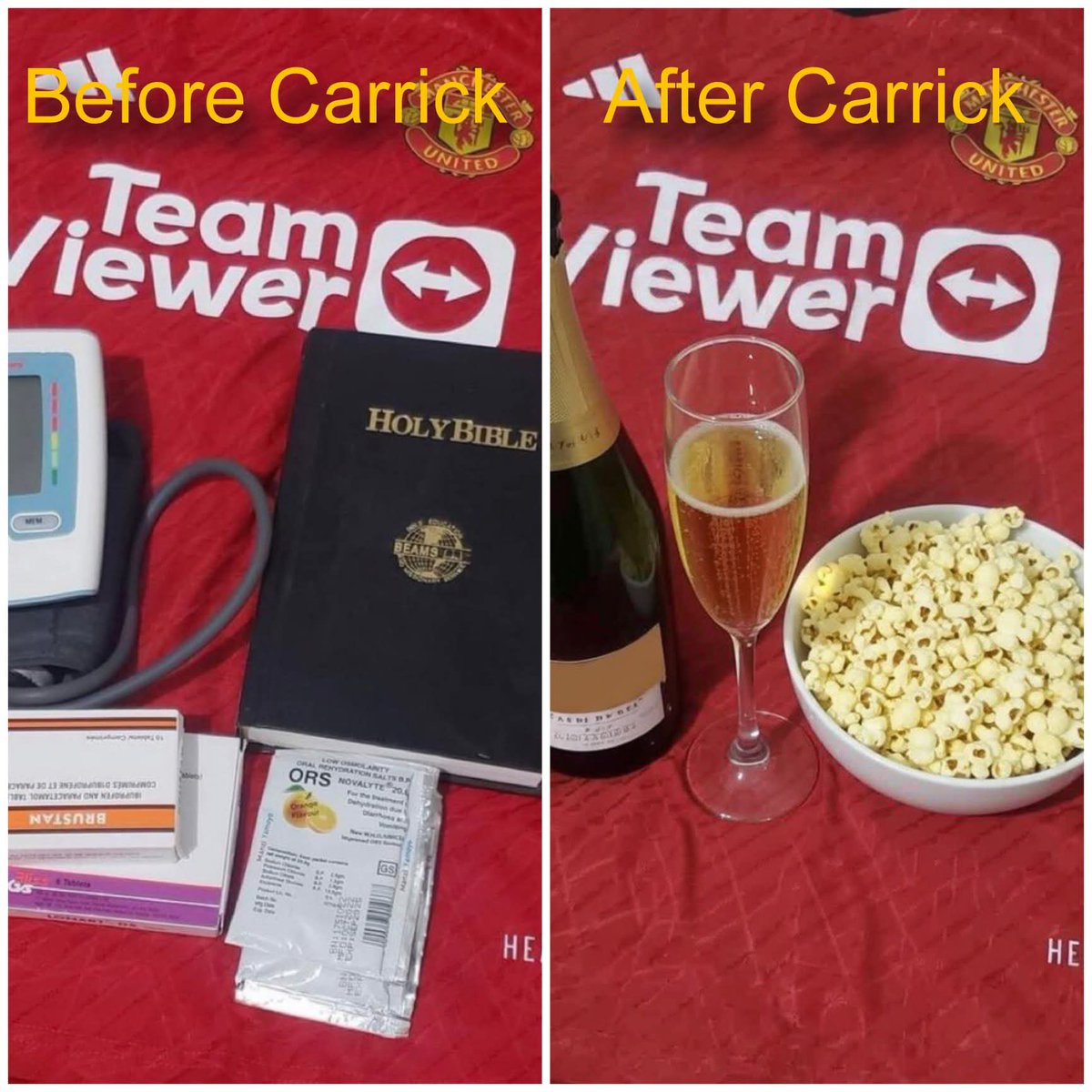 oltsport_'s tweet photo. Manchester United fans before and after Michael Carrick. https://t.co/ruSlPRCGNw