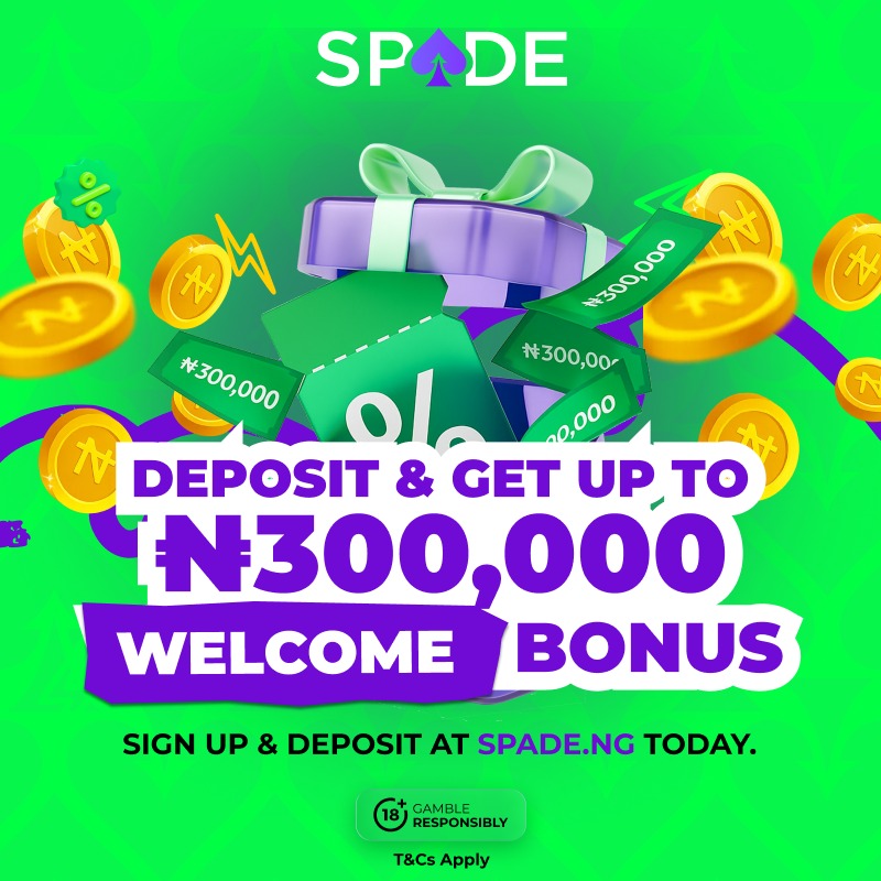 spadenigeria's tweet photo. Get up to ₦300,000 Naira Welcome Bonus when you deposit on Spade.