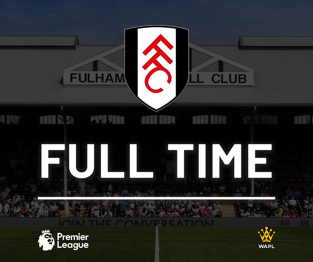 WeArePLeague's tweet image. • Full Time 

Fulham 2 - 1 Tottenham 

⚽️⚽️ Wilson - Iwobi • Richarlison ⚽️ 

#PremierLeague 

#FULTOT 

#WAPL
