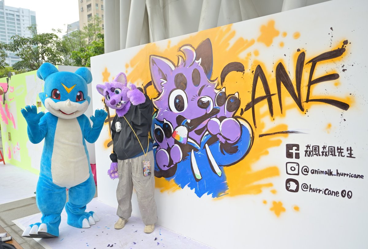 Furryteaparty 2026にで、ウチのブイモンと飆飆先生( @animalK_ )の