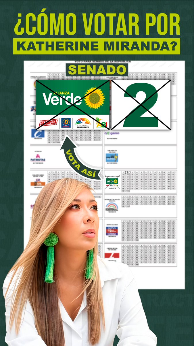 Estamos a 8 días de las elecciones. No es momento de indiferencia, es momento de decisión.

Si el “cambio” salió chimbo, entonces nos toca defender a Colombia con carácter, coherencia e independencia.
Este 8 de marzo #VotaSenadoVerde2

#DefendamosColombia
#ElCambioSalióChimbo