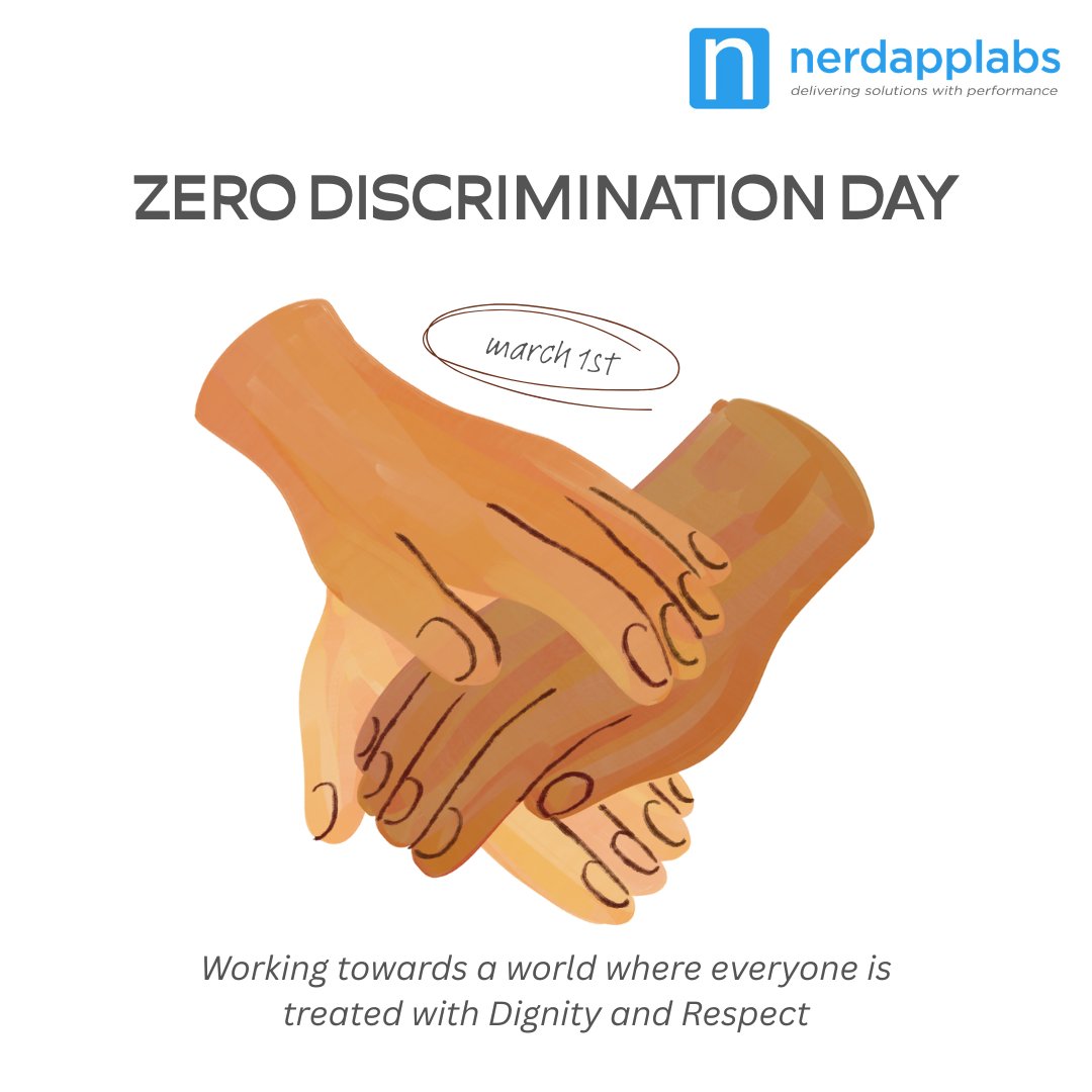 nerdapplabs's tweet photo. At nerdAppLabs, we believe innovation thrives in an inclusive environment. We remain committed to fostering dignity, respect, and equal opportunity for all — because diverse perspectives drive meaningful progress. 
#ZeroDiscriminationDay #Inclusion #nerdAppLabs https://t.co/iGk2NAWUZ2