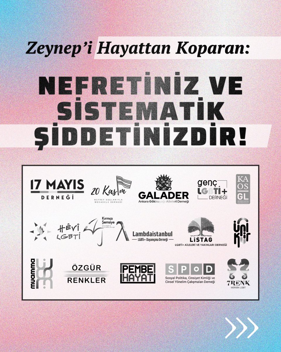 spodlgbti's tweet photo. ZEYNEP’İ HAYATTAN KOPARAN NEFRETİNİZ VE SİSTEMATİK ŞİDDETİNİZDİR! https://t.co/68W3hN1qYC