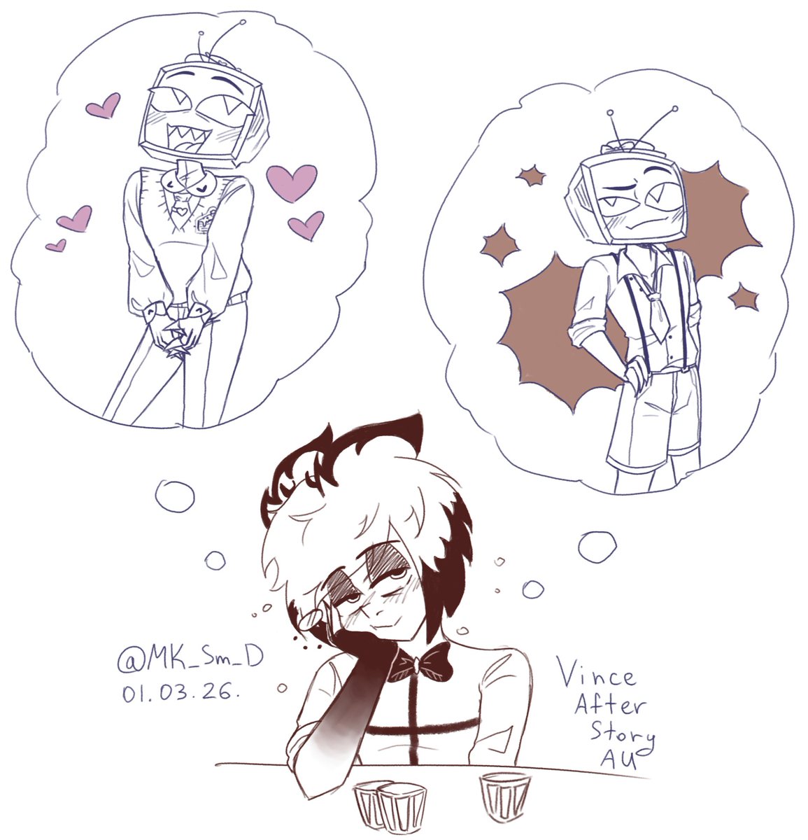 MK_Sm_D's tweet photo. Sketches from magma 🩵❤️
And a lil spoiler of Vince AS

#RadioStatic #Sparksduo #HazbinHotelVox #HazbinHotelAlastor https://t.co/zFsmx7xIGA