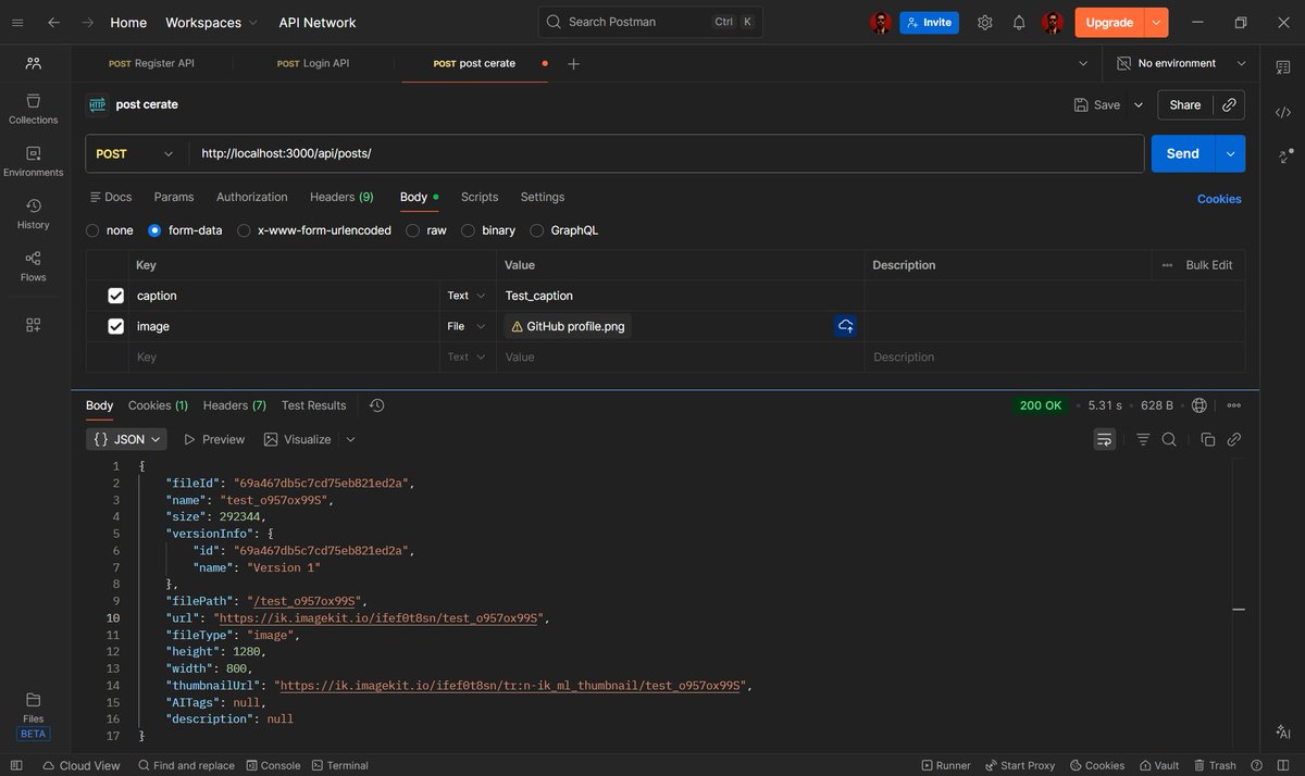 SameerDev106's tweet photo. #Day102 🚀
Used bcryptjs for secure password hashing.
Set up Post module with router &amp; controller structure.
Integrated Multer with memoryStorage for image handling.
Learning why reading docs matters in real development💪
#100DaysOfCode #Backend #NodeJS #BuildInPublic @sheryians_ https://t.co/yLb7ty23sh