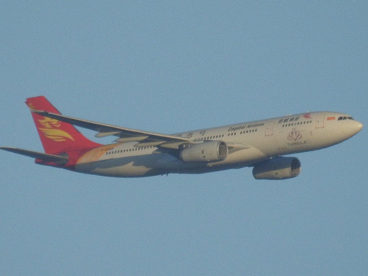 DAviation17's tweet photo. Heres a Throwback shot of @CapitalAirlines Flight JD431 Airbus A330-243 (B-8549) seen here from (TAO) π¨π³ to (LHR) π¬π§ over London on 14/06/19 in "Tangla" Special Livery. #CapitalAirlines #B8549 #JD431 #Airbus #AirbusA330 #A330 #A332 #Aviation #Avgeeks #avgeek #planespotting https://t.co/wBay8f30mf