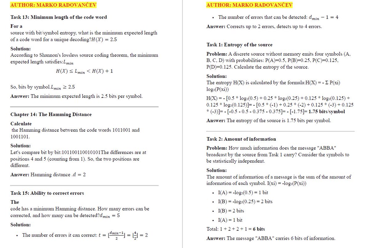 ramarko1's tweet image. #statistika #stastic   #фтн  #НИС #Microsoft   #HRM #hrmanagement #LjudskiResursi #statistics  #kodovanja #StiT #theoryofinformation  #terzin #Evolution #evolucija #chinese #ChineseDaily 
AUTHOR: MARKO RADOVANČEV
Problems in Statistical Theory of Information and Coding