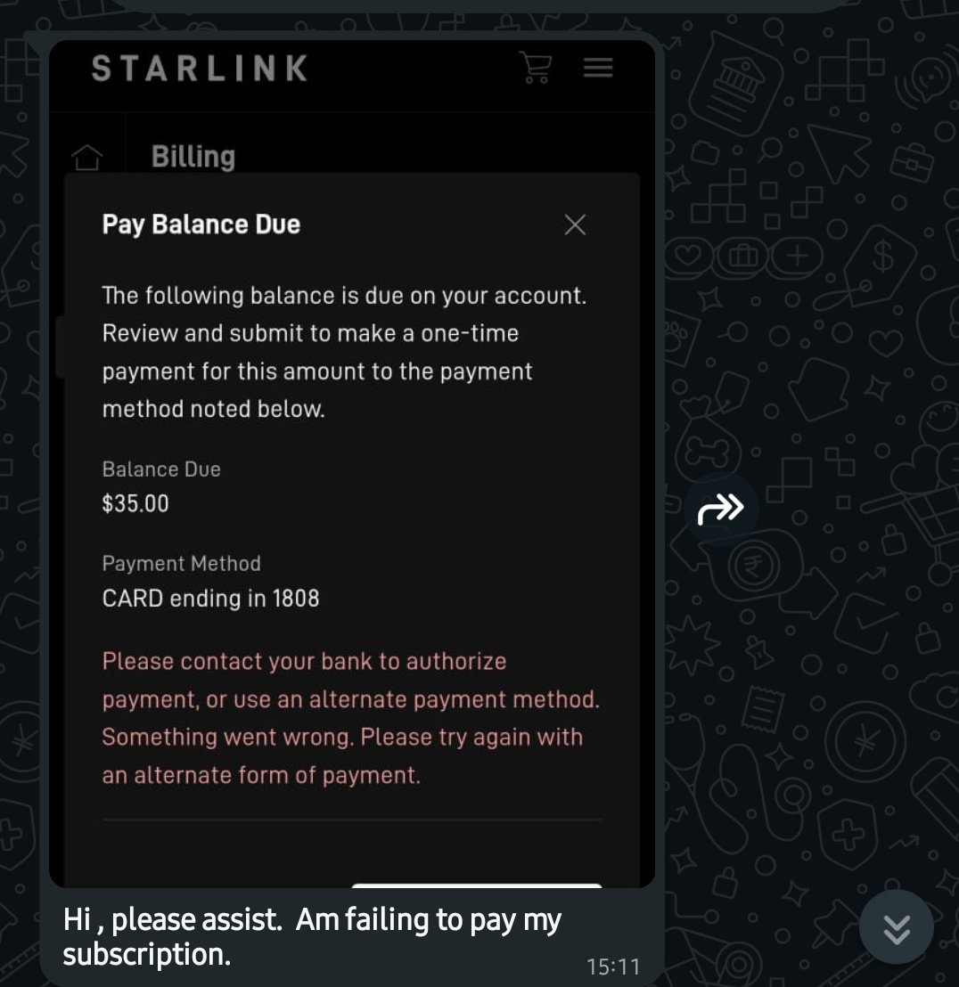 It’s been 2 weeks now and Econet MasterCard payments are still not working.
<a href="/EcoCashZW/">EcoCash Zimbabwe</a> we need a solution. This is affecting many customers. ⚠️📡💳
#Econet #EcoCash #Starlink #Zimbabwe