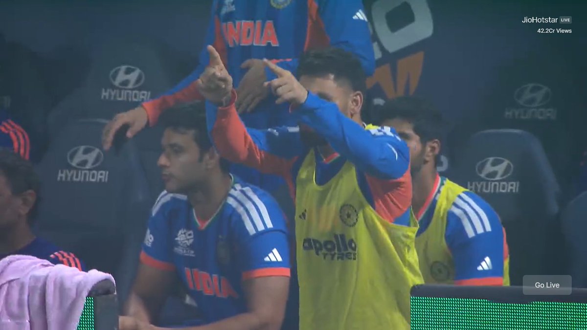 Rinku Singh is applauding every single &amp; double from Indian batters right now. He lost his father 2 days ago &amp; still didn't miss a single game &amp; contributing in every way possible be it fielder, supporter or drink carrier. 

A true warrior &amp; a great team man. His father must be