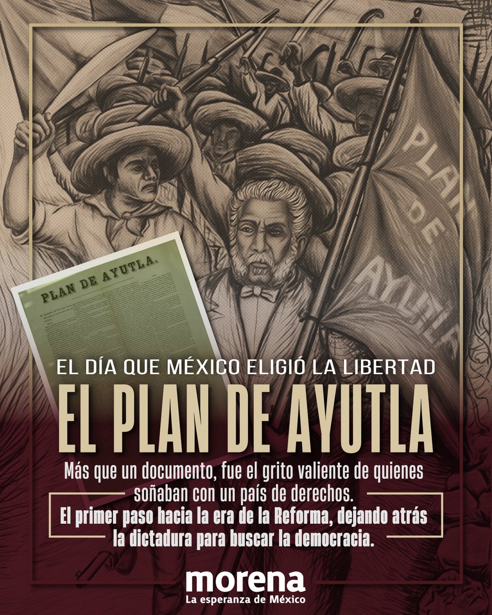 El Plan de Ayutla se proclamó en 1854.

Fue la semilla de la Constitución de 1857 y del México moderno que conocemos hoy. ¡La historia nos enseña que el cambio siempre es posible!