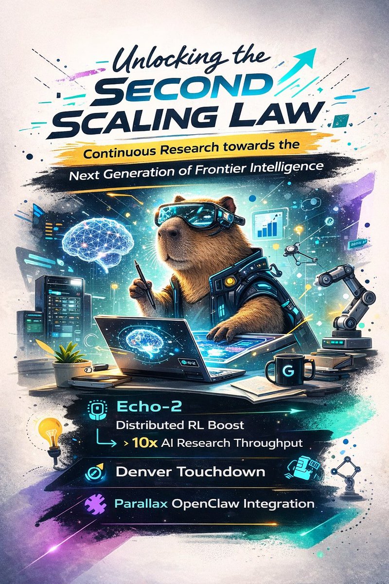 phedranico's tweet photo. Unlocking the Second Scaling Law through distributed RL, faster research throughput, and modular integrations. Echo-2, Denver Touchdown, and Parallax OpenClaw push frontier intelligence forward efficiently.
@Gradient_HQ
#AIResearch #GradientNetwork #SecondScalingLaw https://t.co/lFuaiSqmTs