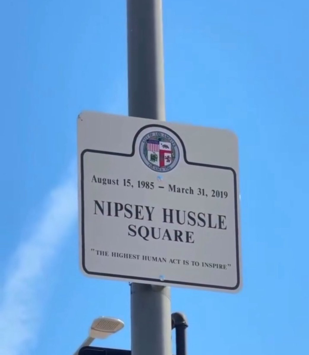 The intersection of Crenshaw Boulevard and Slauson Avenue in Los Angeles was renamed Nipsey Hussle Square yesterday 🏁