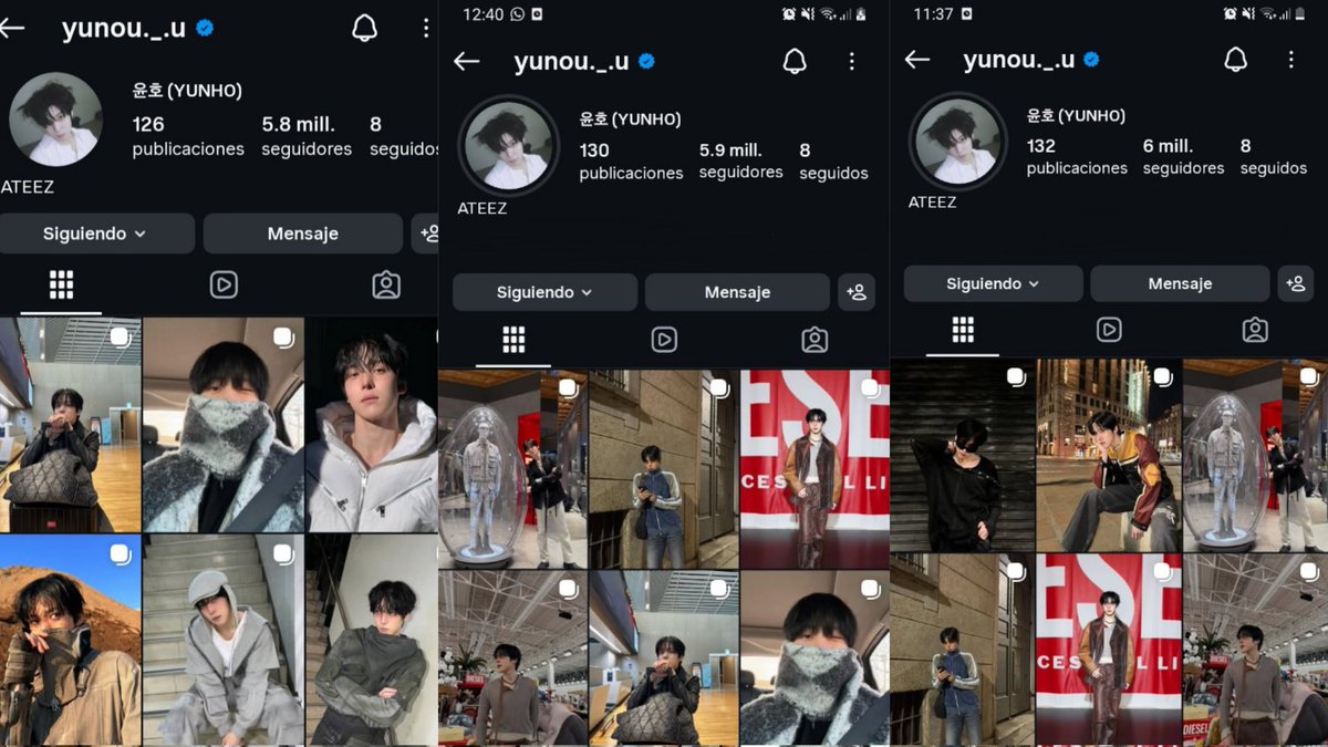 This is huge. Yunho's Instagram followers went from 5.8M to 6M in one week. The impact of his collaboration with Diesel at Milan Fashion Week has been significant, and that's why we need to keep hyping his posts about Diesel and also the brand's posts where they mention Yunho.