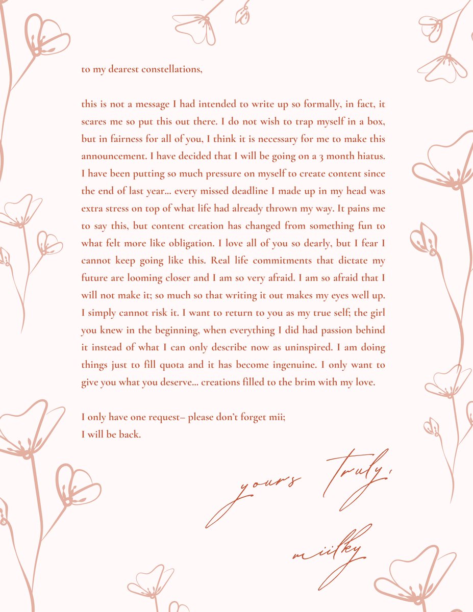 miilky ❀ | hiatus tweet media