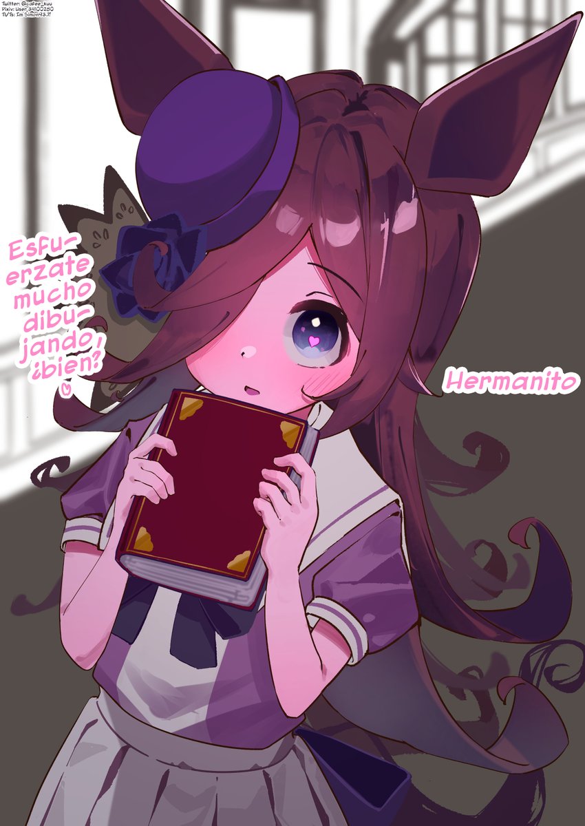 Traducción al Español スペイン訳版です。
Rice Chan que te apoya en secreto con ojitos de corazón.
Por <a href="/cafee_kuu/">かふぃ✿</a>
#umamusume #UmaTranslations #ウマ娘 #ライスシャワー