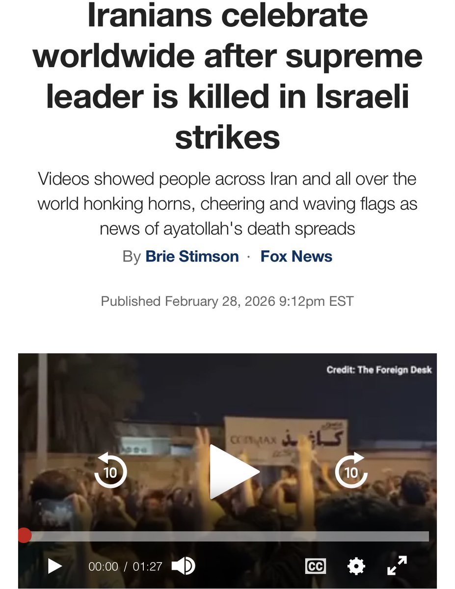 UnconvincedAnt's tweet photo. @hookskat @Maddytx76 Yeah and you’re refusing to condemn it. As expected.

We can get back to the main point - supporting the people.

Isn’t it great that the Persian people in Iran and all over the world are celebrating? Trump really did a good job here, didn’t he? https://t.co/J7itnPL3nf