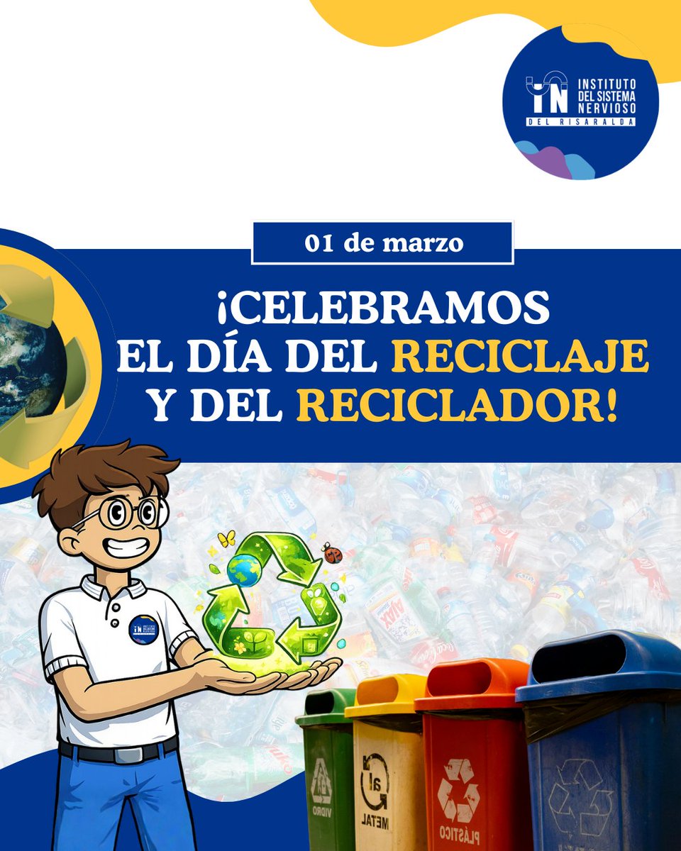 ISNRNosConecta's tweet photo. Hoy celebramos el Día del Reciclador y del Reciclaje y conectamos entre su labor y nuestro propio camino: el arte de dar una segunda oportunidad a los residuos. 3 Datos sobre el reciclaje que hace el Instituto del Sistema Nervioso del Risaralda. #Pereira #Reciclaje #Salud https://t.co/2Ycdlx8ZDY