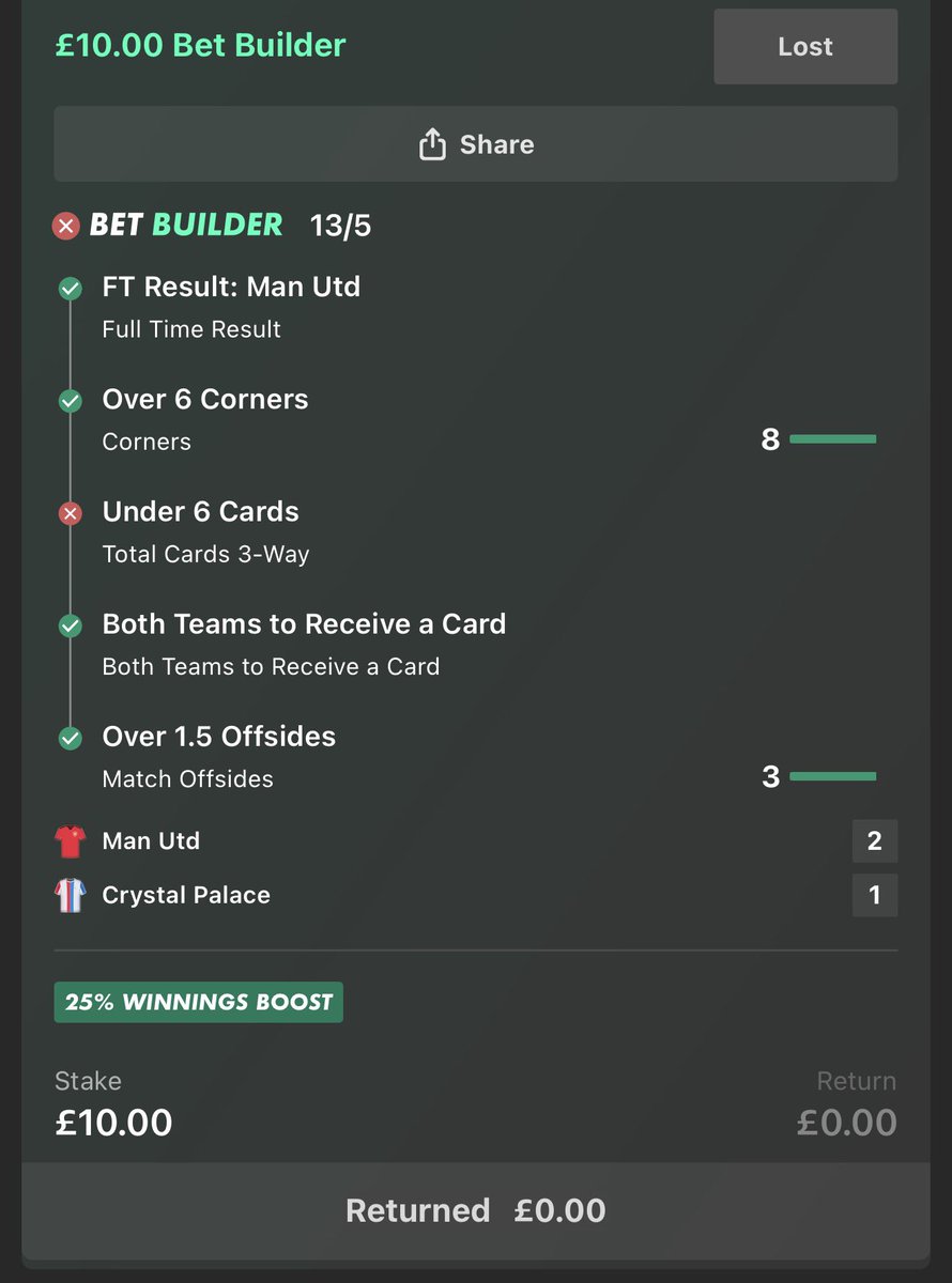 Ryanef91's tweet photo. @bet365 please explain how I lost, very single stats site says 5 cards https://t.co/Zvo47LQrX0