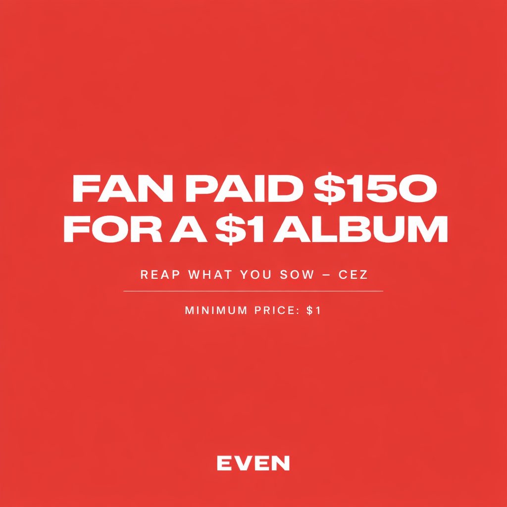 even_biz's tweet photo. Today a fan paid $150 for @themc_cez’s $1 album. https://t.co/4vLT8WZwzQ