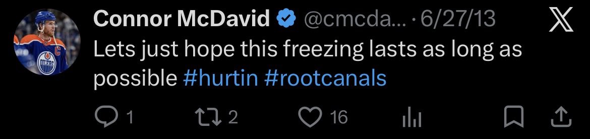 TofuEatingCat's tweet photo. Is Connor McDavid aware how fucking funny his older tweets are??? https://t.co/vlLIt11WCY