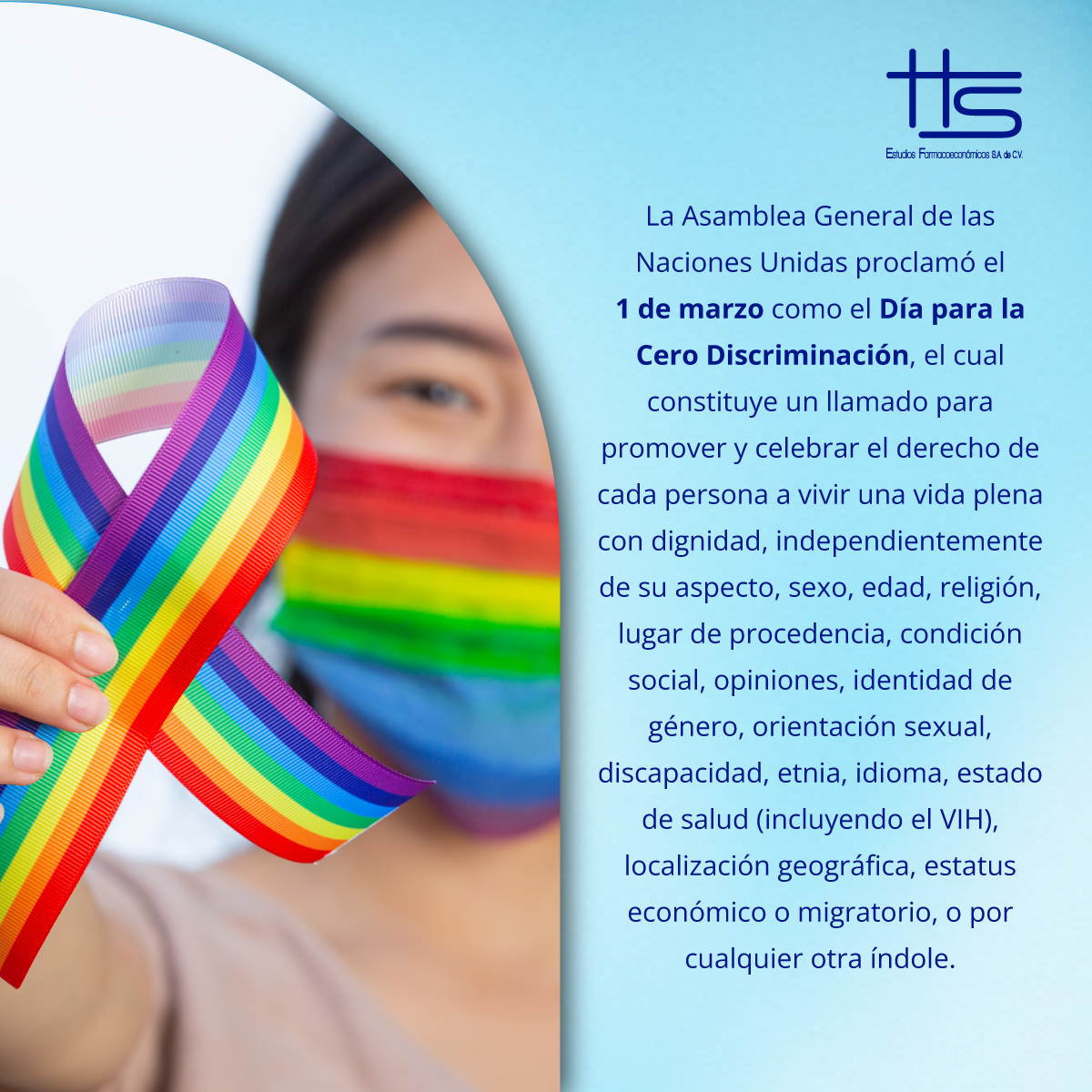 EstudiosHs's tweet photo. Hoy 1° de marzo, conmemoramos el Día de la Cero Discriminación 🦋.
En México y en el mundo, este día nos invita a reflexionar y actuar para asegurar que todas las personas vivan con dignidad y sin exclusión.
#CeroDiscriminación #Igualdad #Respeto #Dignidad https://t.co/CBzaOzmi2x
