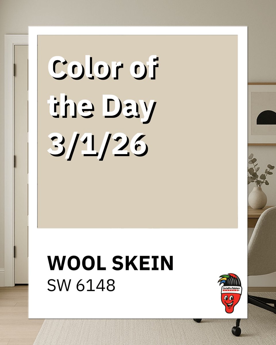 CertaPro_'s tweet image. Bristles says:
“Soft, sophisticated, and never out of style.”

#ColorOfTheDay #BristlesSays #WoolSkein #SherwinWilliams #CertaProPainters #ColumbusOH #InteriorPainting #NeutralPaint #ColumbusHomes #ProfessionalPainters #HomeRefresh #LocalPainters