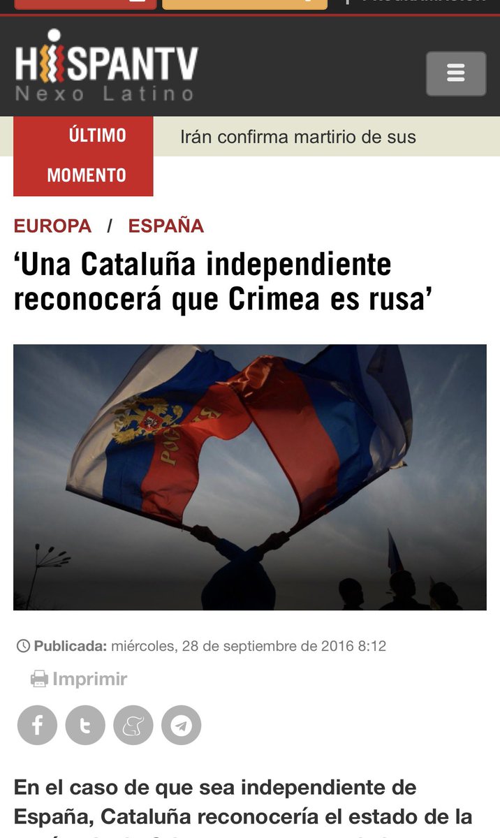 Y les recuerdo que además de darle la plataforma televisiva inicial al chavismo antiliberal de Pablo Iglesias, HispanTV, es decir la teocracia iraní, se dedicó a enredar de lo lindo en el referendo catalán. Miren estas perlas…
