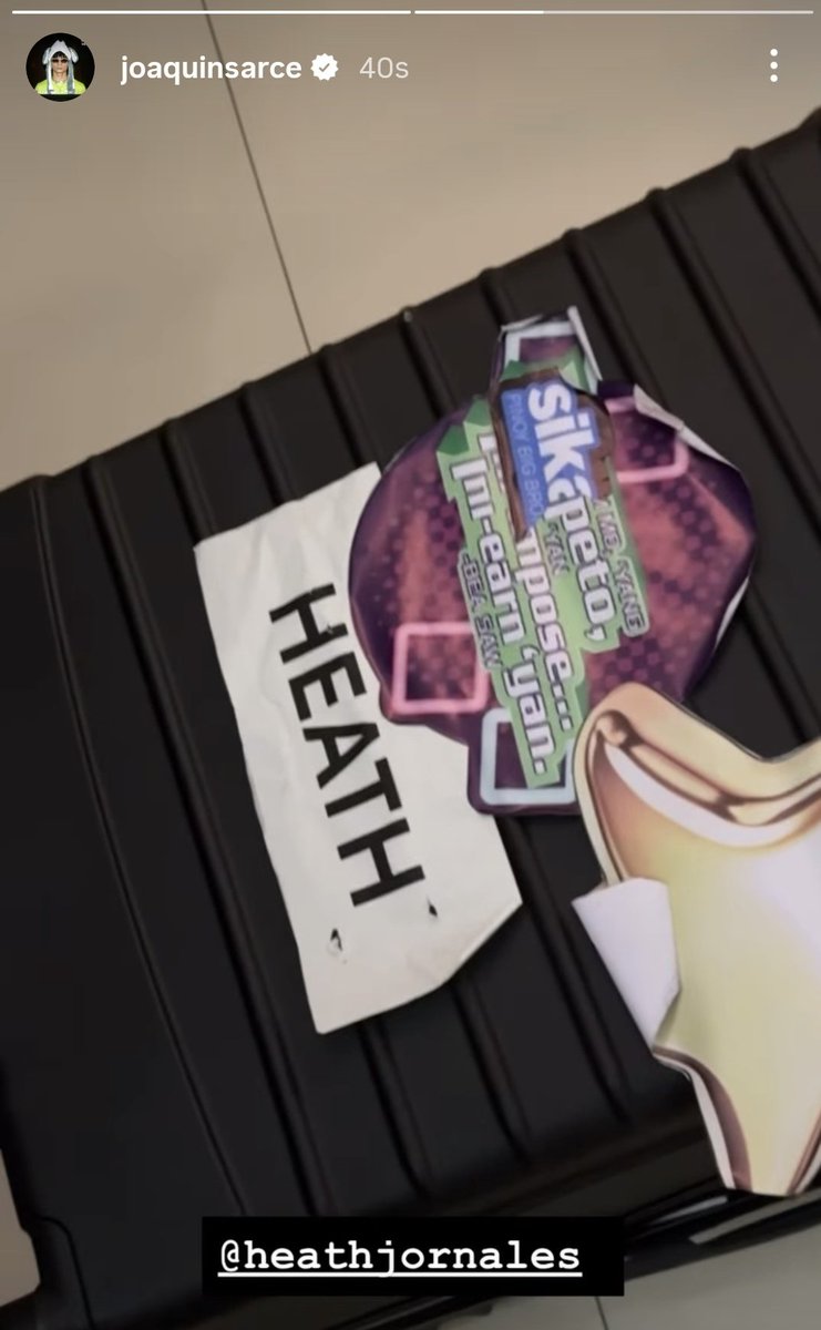 spixxyvirgo's tweet photo. Na kay Joaquin yung luggage ni Heath😭 https://t.co/Hg5deb1MSW