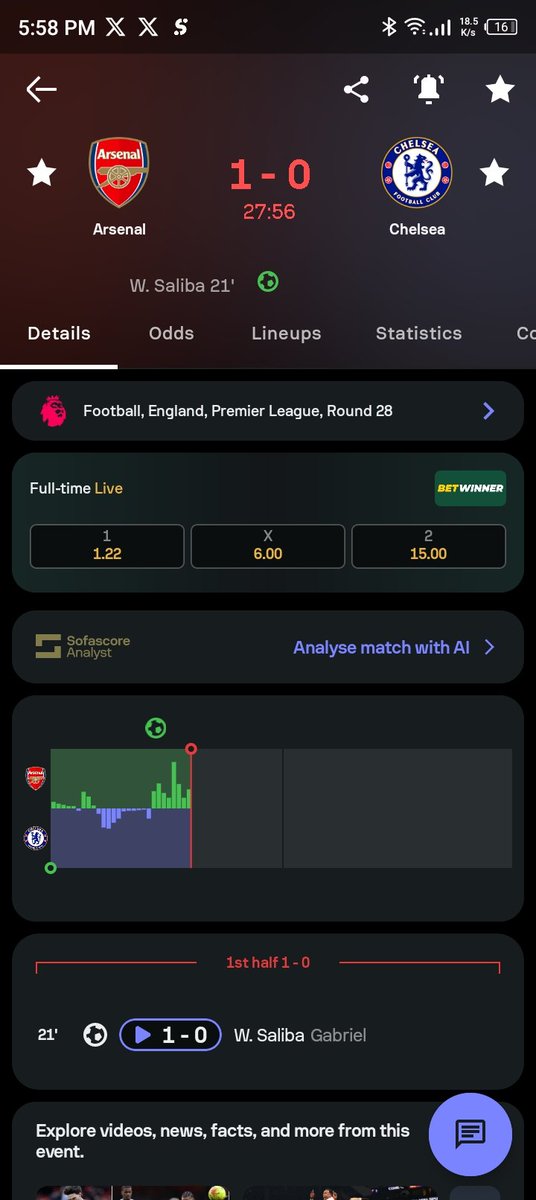 itzdiamondperry's tweet photo. @Arsenal 
Goal from saliba 
Watch the great goal here 
👎👎👎
https://t.co/qOcFYbJU9j
#arsenal#chelsea https://t.co/rJmmJ0pXgZ