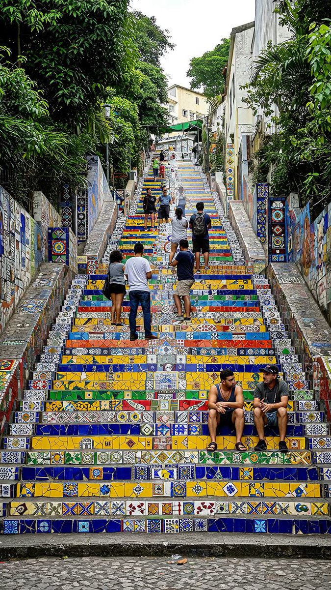 Even the stairs here are art. 🎨
📍 Escadaria Selarón, Rio de Janeiro, Brazil 🇧🇷