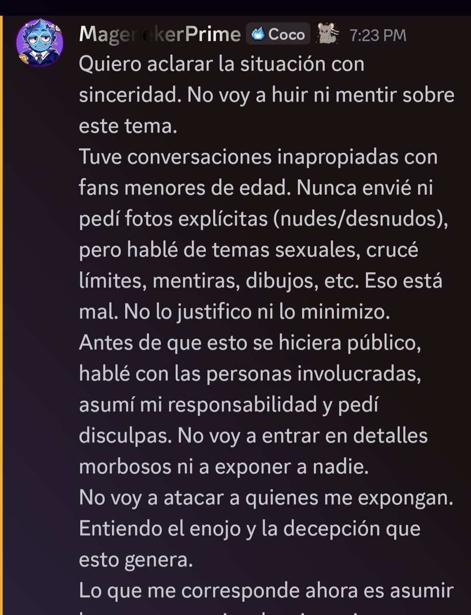Al final el pelotudo este de <a href="/mageneker/">MAGENEKER</a> termino siendo un pedofilo, ya me parecia raro que alguien de 20 pirulos estuviese haciendo tantos chistes con temas sexuales y caca, era un cagadito de la cabeza