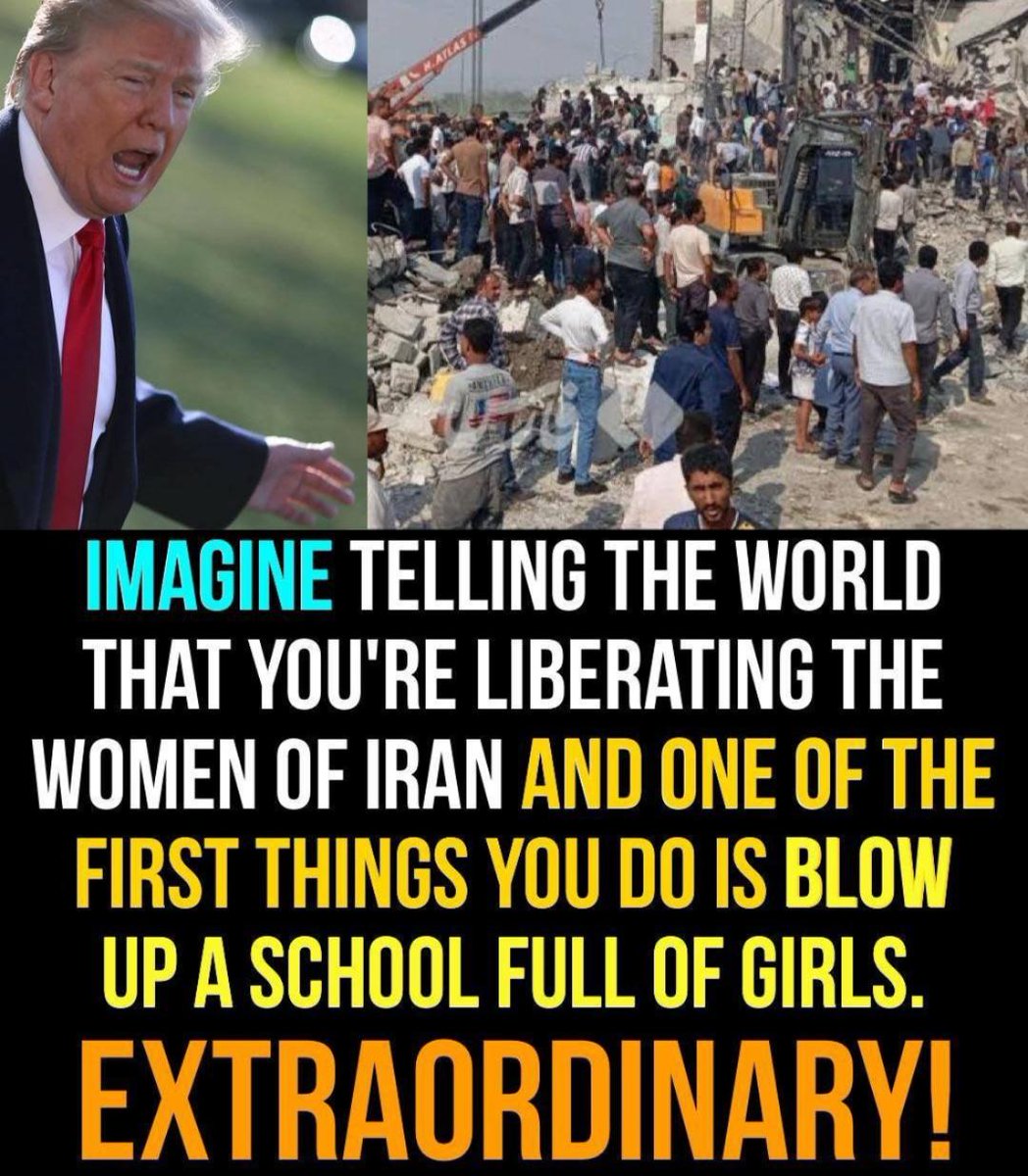 Trump’s 'Board of Peace' sure got bored of peace damn fast. We applaud the brave women of Iran expressing joy at the Ayatollah's death but weep for the 100 girls killed in this attack...Sadly they’re not the first little girls who’ve fallen victim to Trump. #EpsteinTrumpCoverUp