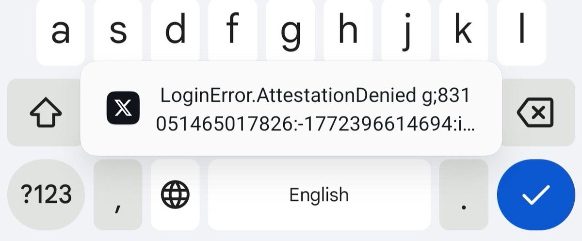 يا جماعة تطبيق X ما يفتح عندي بالجوال ولا أقدر اسجل دخول منه يطلع لي هذا الخطأ، أحد يعرف ويش المشكلة أو ويش الحل؟