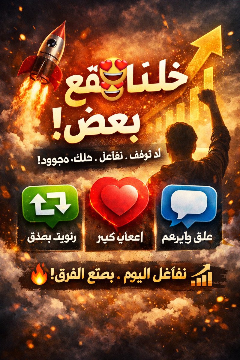 نصيحة للمهتمين بزيادة المتابعين👥
وتقوية الحسابات🚀👇🏻
"لا تستسلم… حتى لو التفاعل قل 👇
الحسابات تكبر بالصبر💪
"الاستسلام ما يبني حسابات…
الاستمرار هو السر 🔥
لو التفاعل نزل؟ نرفعه 💪
لو المشاهدات قلت؟ نضاعف المحاولة 🚀
حسابك مشروع…💼
وصوتك له قيمة…⚡
بس يحتاج صبر + حركة + دعم