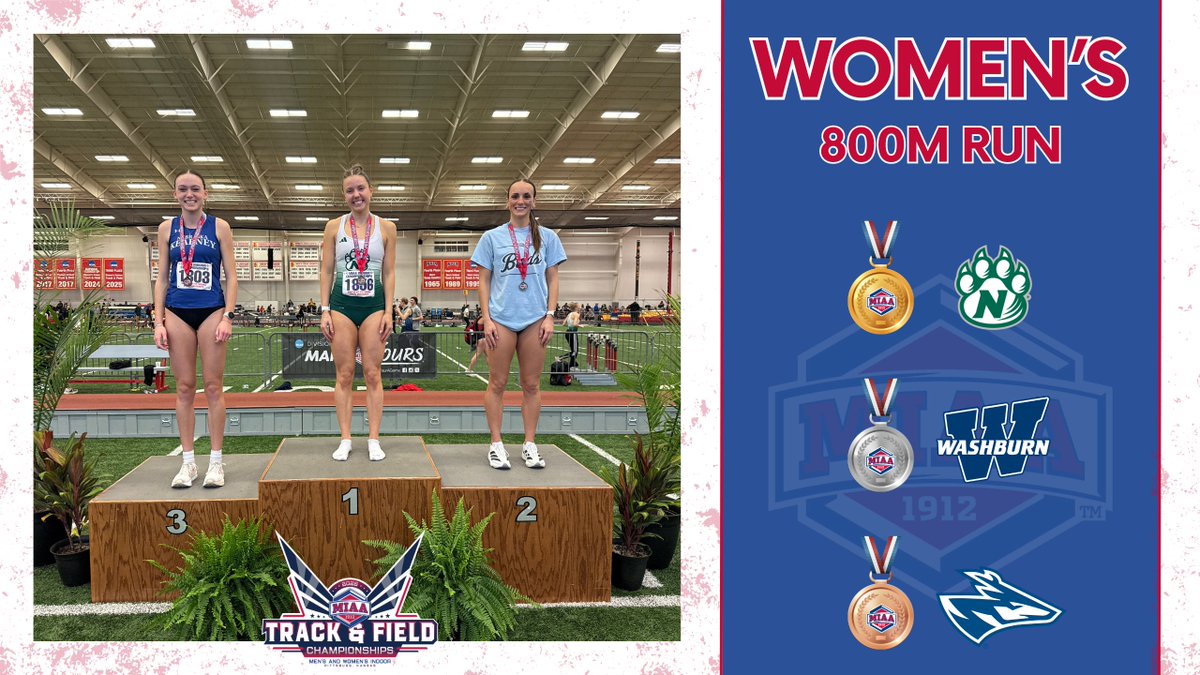 2026 MIAA Indoor Track and Field Championships

Women’s 800m Run
🥇Marie Dea (2:09.91)
🥈Lexie Fontaine (2:10.02)
🥉Charis Robinson (2:11.05)

#BringYourAGame