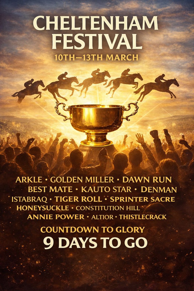 On course every day. Full tips posted the night before at 9.30PM.

Cheltenham isn’t “just racing”… it’s the World Cup of Jump Racing.

Cannot wait counting the days 😀