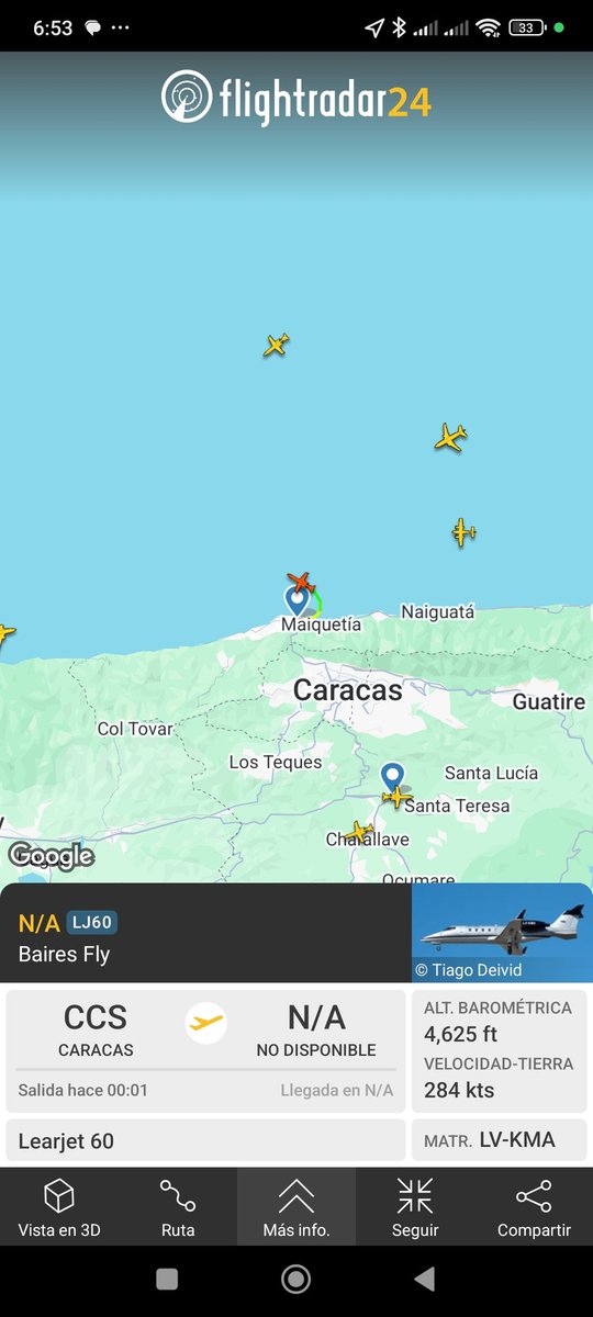 fr24.com/3e8e0876
Avión con matrícula saliendo de Maiquetía. Ojalá sea lo que pienso